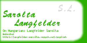 sarolta langfelder business card